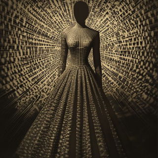 Celstopia style, Midjourney V6.1: haute-couture fashion outfit