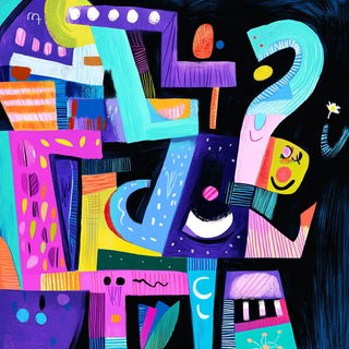 Nacreflux style, Midjourney V6.1: typographic composition with large letters