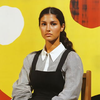 Rotoscar style, Midjourney V6.1: photographic portrait of female protagonist