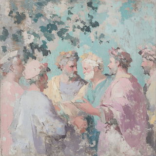 Sunmetal Afterglow style, Midjourney V6.1: classical 18th-century oil painting