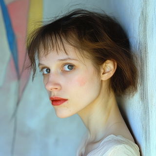 Terrametallurgy style, Midjourney V6.1: photographic portrait of female protagonist
