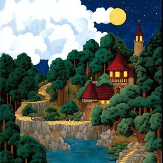 Gildenshroom style, Midjourney V6.1: retro fairy-tale illustration