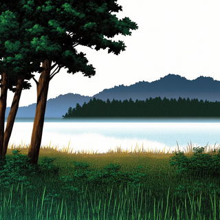 Gildenshroom style, Midjourney V6.1: realistic landscape photograph of quiet dawn