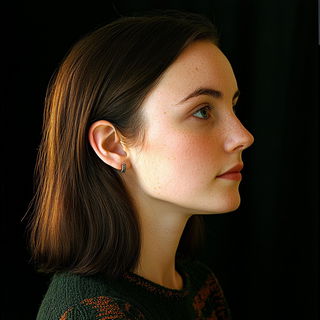 Gildenshroom style, Midjourney V6.1: photographic portrait of female protagonist
