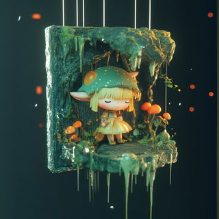 Mortise Moonwork style, Midjourney V6.1: retro fairy-tale illustration