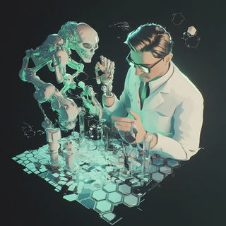 Mortise Moonwork style, Midjourney V6.1: editorial illustration for popular scientific magazine cover