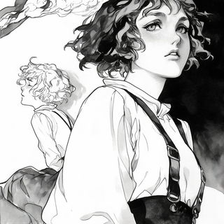Analog Surrealist Embroidery style, Midjourney V6.1: black-and-white manga comic strip