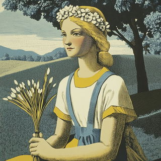 Mosaicglyphics style, Midjourney V6.1: classical 18th-century oil painting
