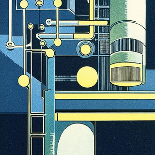 Mosaicglyphics style, Midjourney V6.1: technical infrastructure blueprint schematics