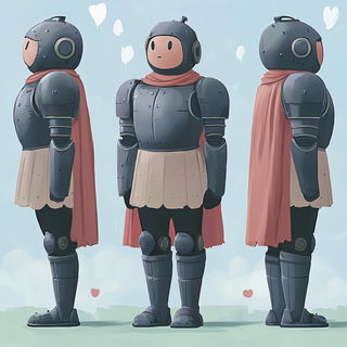 Skyvault Fair Architects style, Midjourney V6.1: concept art character design of retropunk steam knight