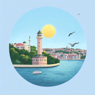 Skyvault Fair Architects style, Midjourney V6.1: bold minimalist logo design for Istanbul city municipal services