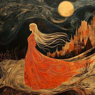 The Vermilion Scrapers style, Midjourney V6.1: retro fairy-tale illustration