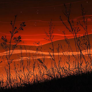 The Vermilion Scrapers style, Midjourney V6.1: realistic landscape photograph of quiet dawn