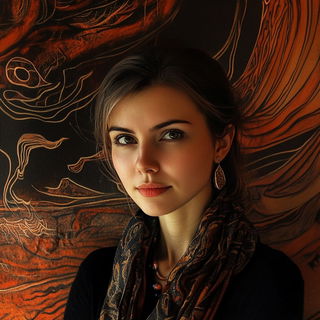 The Vermilion Scrapers style, Midjourney V6.1: photographic portrait of female protagonist