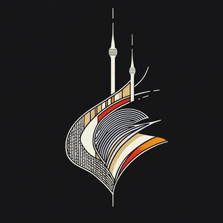 Silhouettrism style, Midjourney V6.1: bold minimalist logo design for Istanbul city municipal services