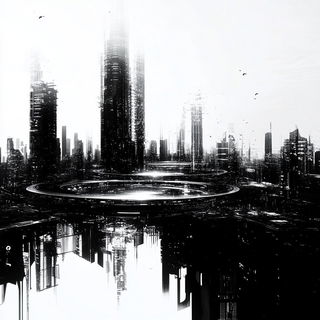 Impastographica style, Midjourney V6.1: megacity with futuristic bioarchitecture