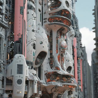 Petalopolis style, Midjourney V6.1: megacity with futuristic bioarchitecture
