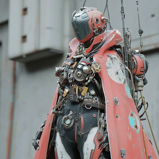 Petalopolis style, Midjourney V6.1: concept art character design of retropunk steam knight