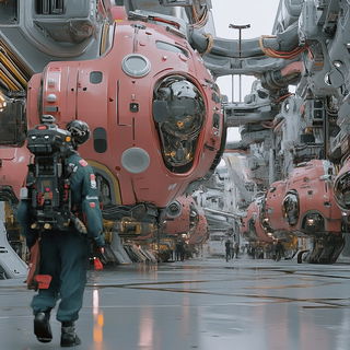 Petalopolis style, Midjourney V6.1: cinematic shot from sci-fi movie