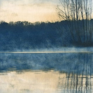 Etchrover style, Midjourney V6.1: realistic landscape photograph of quiet dawn