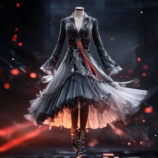Nebulith style, Midjourney V6.1: haute-couture fashion outfit