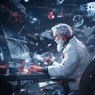 Nebulith style, Midjourney V6.1: editorial illustration for popular scientific magazine cover
