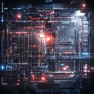Nebulith style, Midjourney V6.1: technical infrastructure blueprint schematics