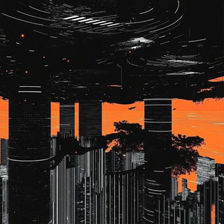 Giltblockism style, Midjourney V6.1: megacity with futuristic bioarchitecture
