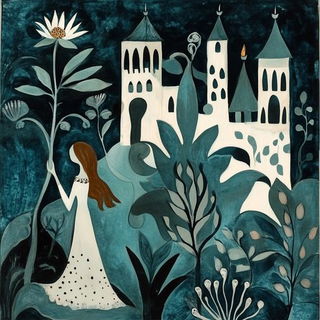 Folkloreflux style, Midjourney V6.1: retro fairy-tale illustration