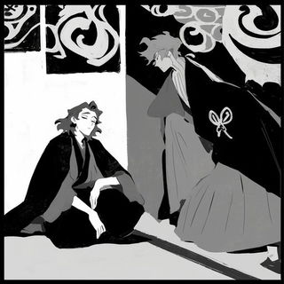 Folkloreflux style, Midjourney V6.1: black-and-white manga comic strip