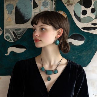 Folkloreflux style, Midjourney V6.1: photographic portrait of female protagonist