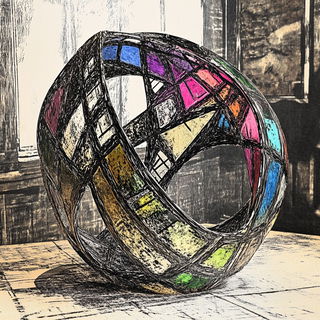 Rust Mandorla Bindery style, Midjourney V6.1: abstract 3D render