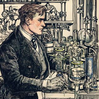 Rust Mandorla Bindery style, Midjourney V6.1: editorial illustration for popular scientific magazine cover