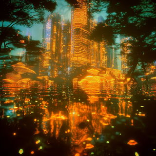 Inkgrid Constructivism style, Midjourney V6.1: megacity with futuristic bioarchitecture