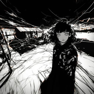Inkgrid Constructivism style, Midjourney V6.1: black-and-white manga comic strip