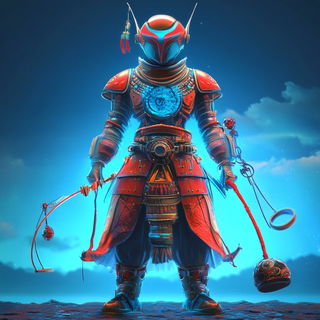 Bluebird Elevation style, Midjourney V6.1: concept art character design of retropunk steam knight
