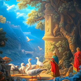 Bluebird Elevation style, Midjourney V6.1: classical 18th-century oil painting