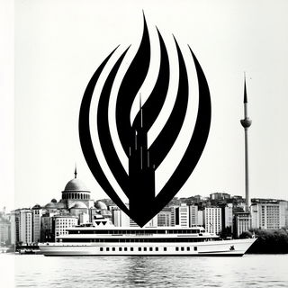 Glimmercaravan style, Midjourney V6.1: bold minimalist logo design for Istanbul city municipal services