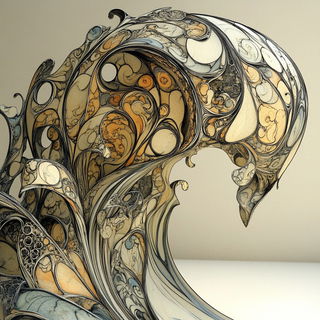 Kintsurveillance style, Midjourney V6.1: abstract 3D render