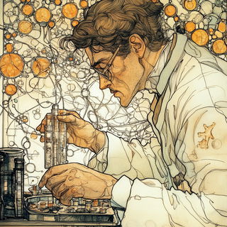 Kintsurveillance style, Midjourney V6.1: editorial illustration for popular scientific magazine cover