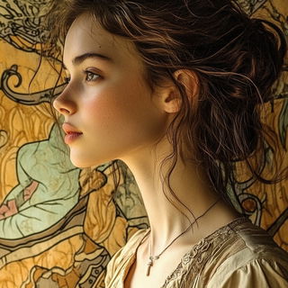 Kintsurveillance style, Midjourney V6.1: photographic portrait of female protagonist