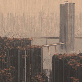 Tenon Stillfields style, Midjourney V6.1: megacity with futuristic bioarchitecture