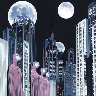 Enamelgrid Tropica style, Midjourney V6.1: megacity with futuristic bioarchitecture