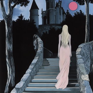 Enamelgrid Tropica style, Midjourney V6.1: retro fairy-tale illustration
