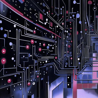 Enamelgrid Tropica style, Midjourney V6.1: technical infrastructure blueprint schematics
