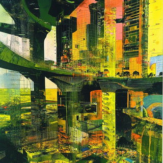 Autumn Pattern Engine style, Midjourney V6.1: megacity with futuristic bioarchitecture