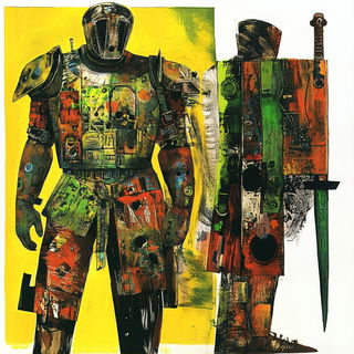 Autumn Pattern Engine style, Midjourney V6.1: concept art character design of retropunk steam knight