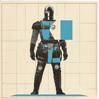 Orangeteal Monumentalism style, Midjourney V6.1: concept art character design of retropunk steam knight