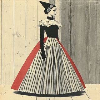 Orangeteal Monumentalism style, Midjourney V6.1: haute-couture fashion outfit