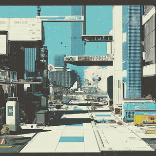 Orangeteal Monumentalism style, Midjourney V6.1: cinematic shot from sci-fi movie